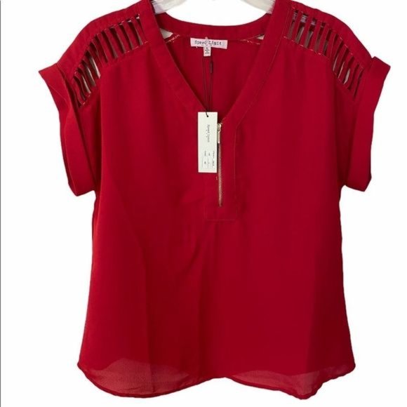 NWT Speed Limit MPH Woman’s Red Blouse - Picture 1 of 5